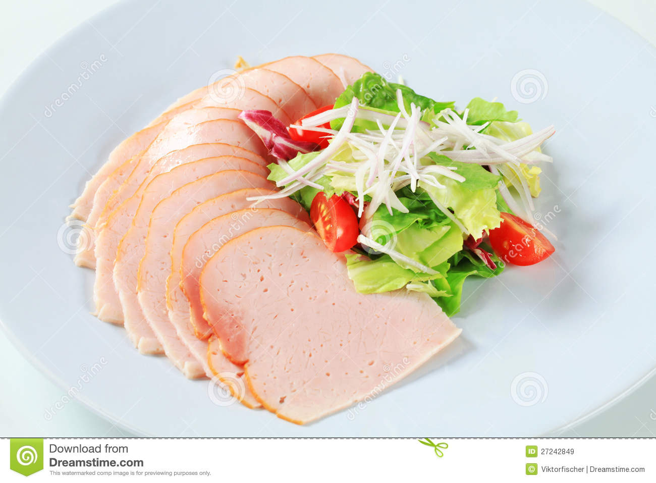 Frango ou presunto branco de frango em fatia - Nutrição na gravidez