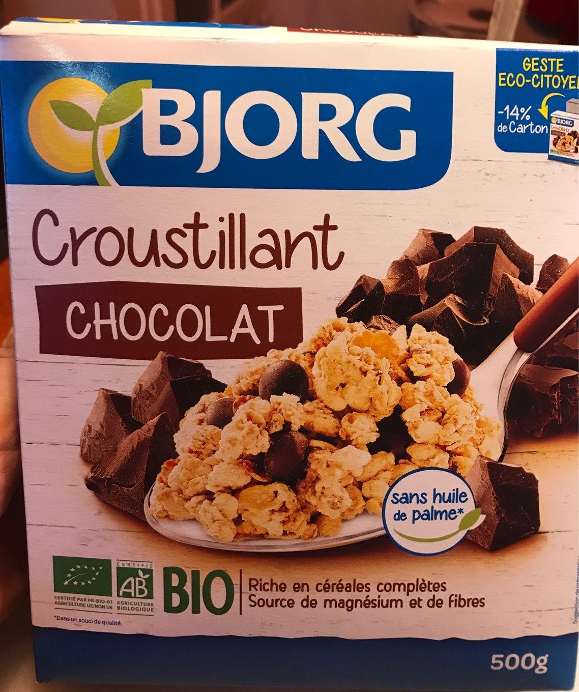 Croustillant Chocolat - Bjorg  - alimentation grossesse