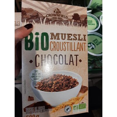 BIO Muesli croustillant chocolat - Crownfield  - alimentation grossesse
