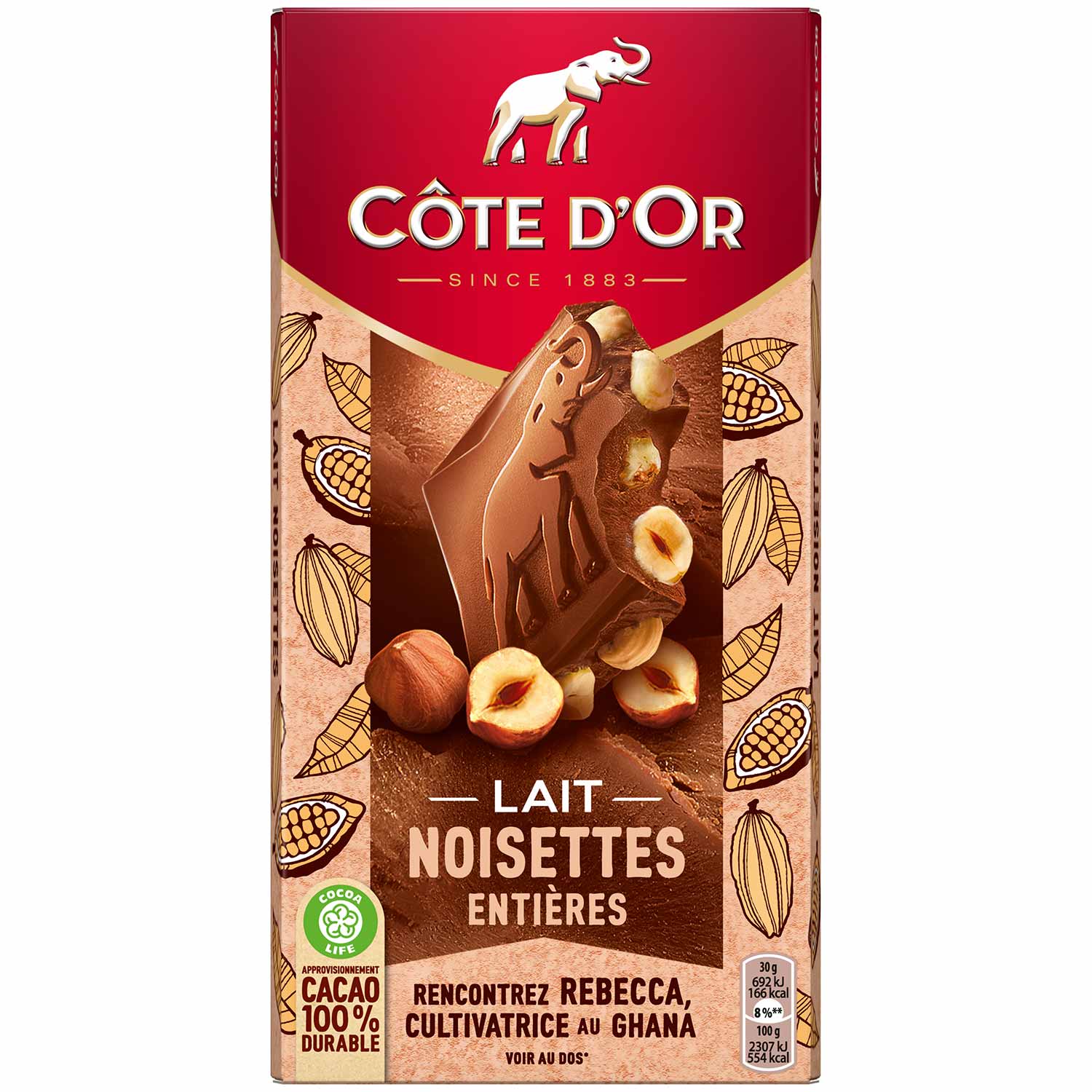 Lait noisettes entières - Côte d’Or  - alimentation grossesse