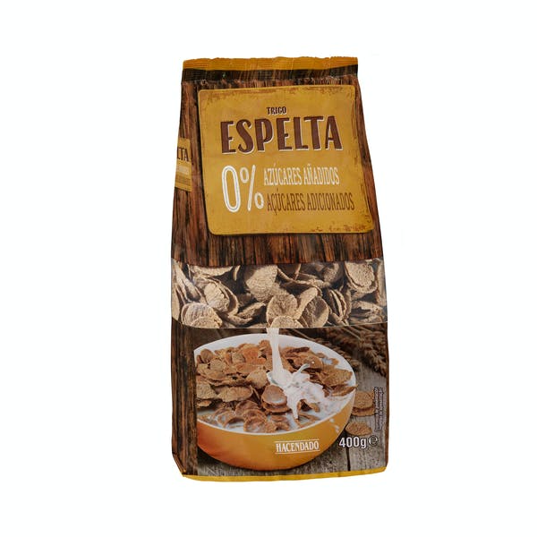 Cereales copos de trigo espelta integral 0% azúcares añadidos - Hacendado  - alimentation grossesse