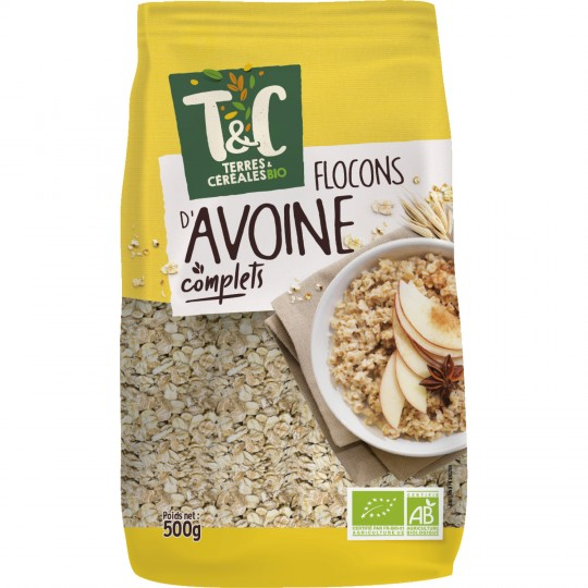 Flocons d'avoine complets - Terres & Céréales BIO  - alimentation grossesse