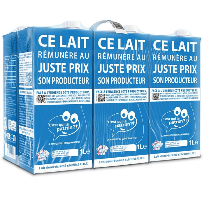 Lait demi-écrémé stérilisé U. H. T. - La marque du consommateur/C'est qui le patron ?!  - alimentation grossesse