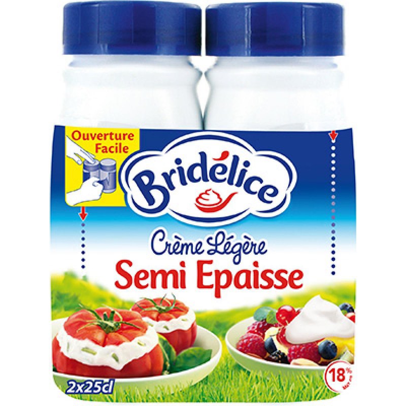 Crème légère semi épaisse 18% - Bridelice  - alimentation grossesse
