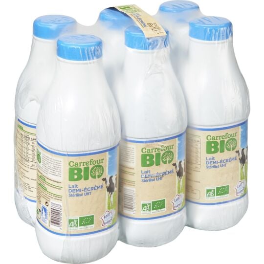 Lait demi-écrémé Stérilisé UHT - Carrefour Bio  - alimentation grossesse