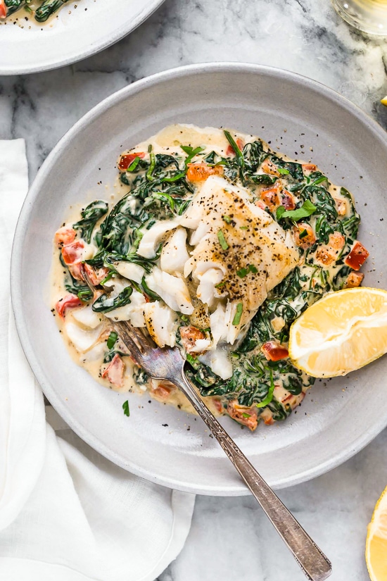 Peixe branco com florentina  - Nutrição na gravidez