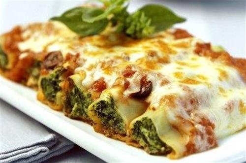 Lasagnes ou cannelloni au fromage et aux épinards  - alimentation grossesse