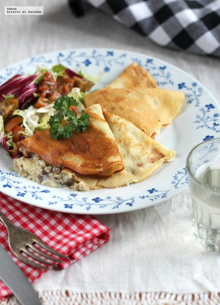 Crepé de hongos bechamel  - Nutrición en el embarazo